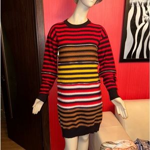 Sonia Rykiel cashmere zip embellishment sweater dress FR38